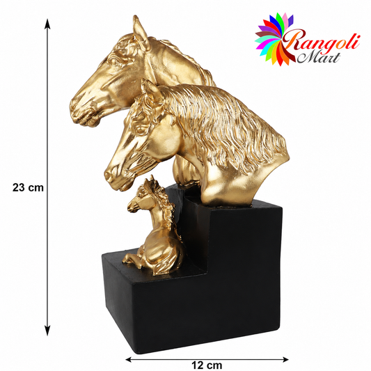Golden Horse Family Sculpture