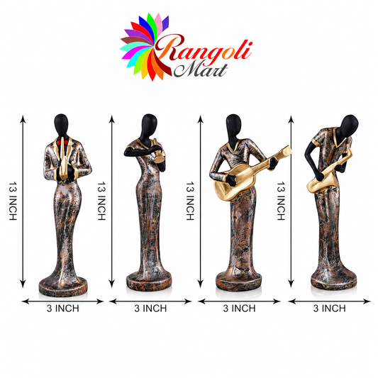 Premium Polyresin Musical Band Showpiece Set of 4