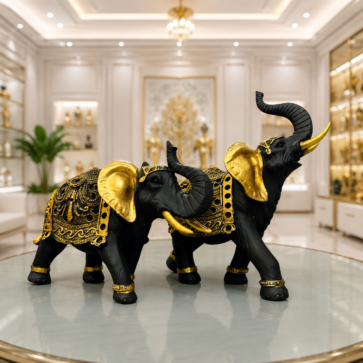 Premium Elephant Statue with Raised Trunk