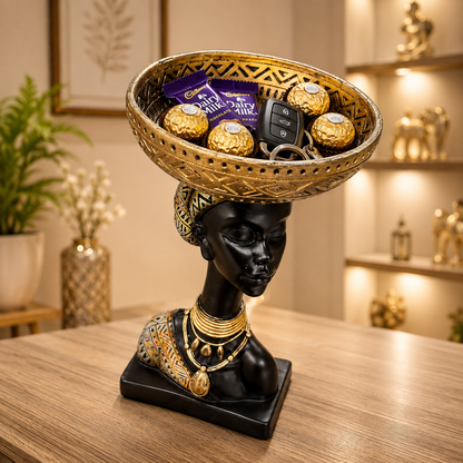 African Lady Decorative Bust Showpiece Set of 2