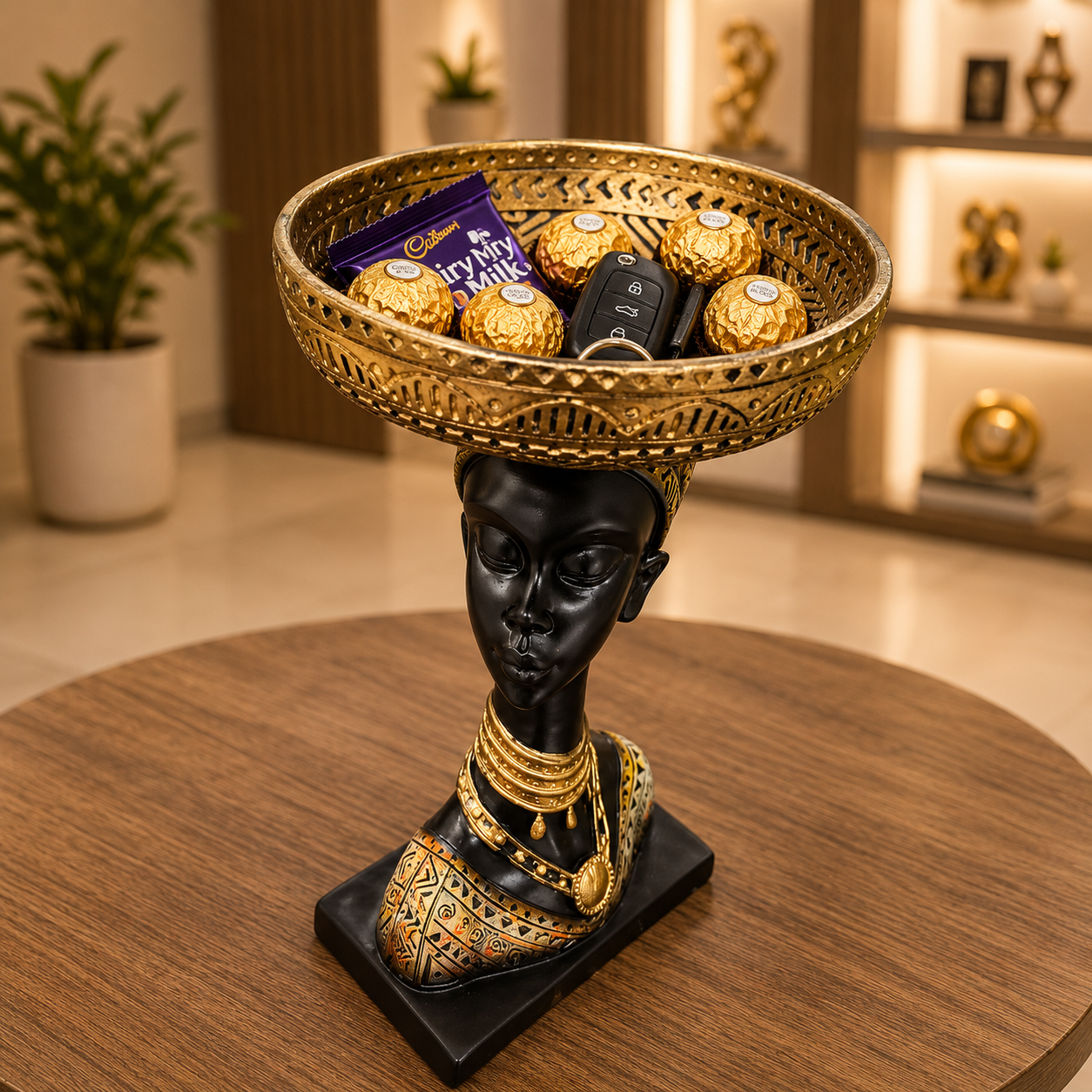 African Lady Decorative Bust Showpiece Set of 2