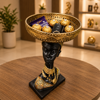 African Lady Decorative Bust Showpiece Set of 2