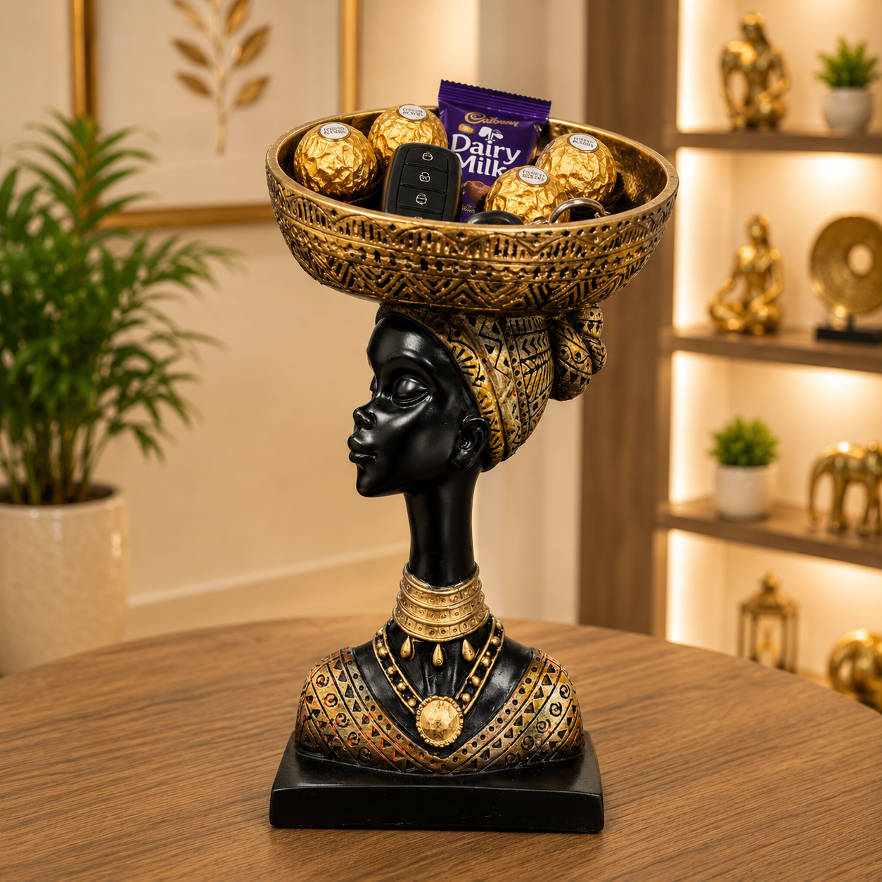 African Lady Decorative Bust Showpiece Set of 2