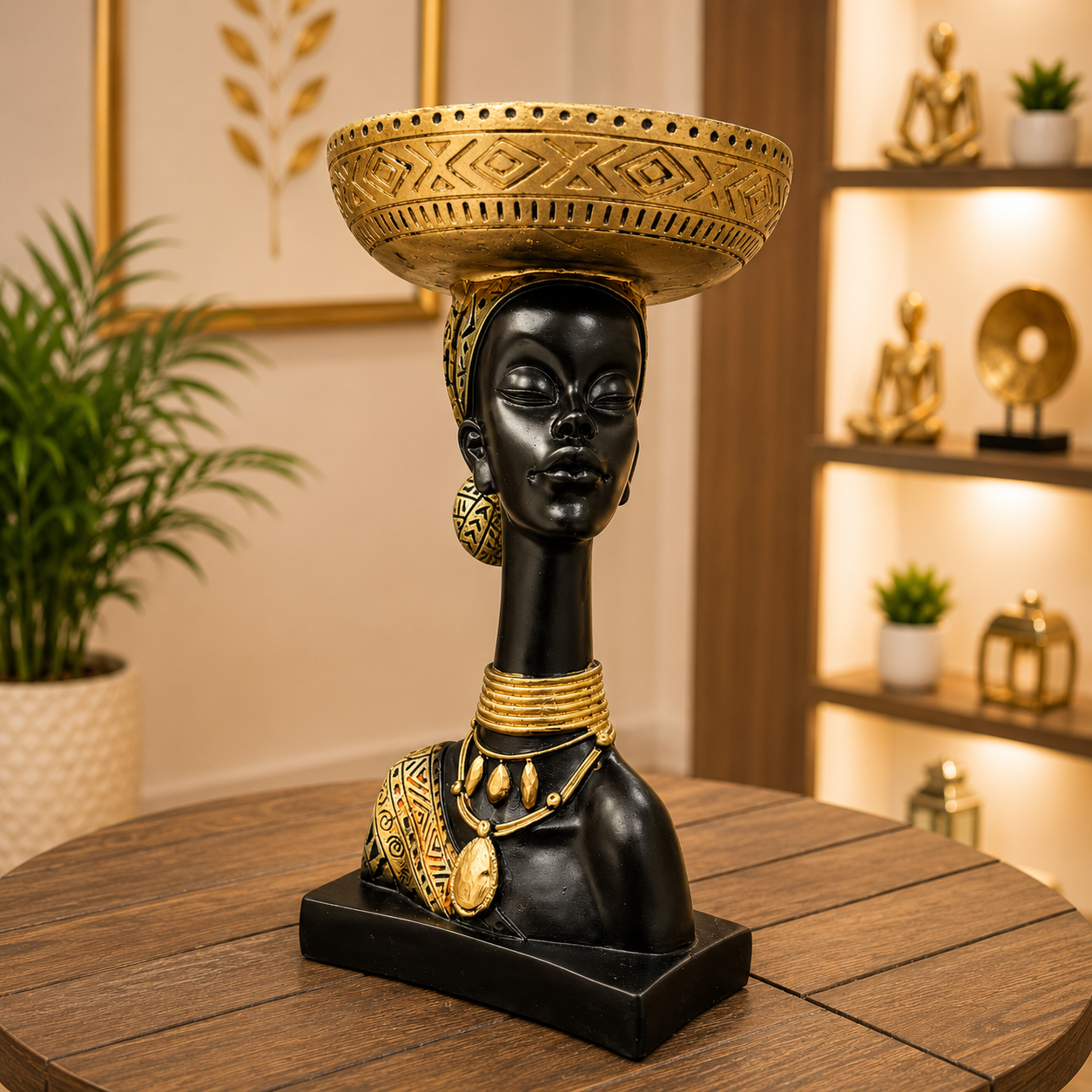 African Lady Decorative Bust Showpiece Set of 2