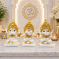Premium Gold Plated Three Wise Ganesha Idol Set