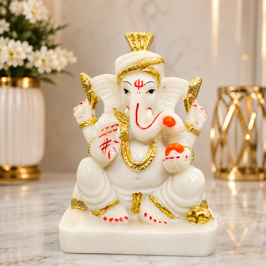Luxury Gold Plated Lord Ganesha Idol