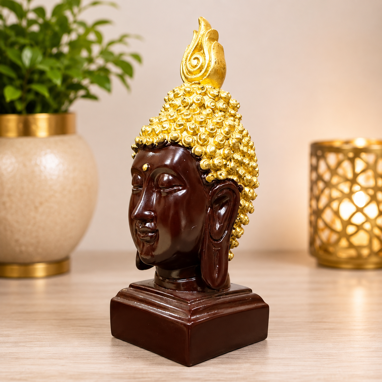Luxury Resin Buddha Head Sculpture