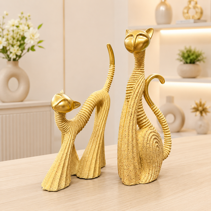 Modern Cat Couple Showpiece for Home Décor