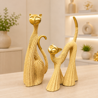 Modern Cat Couple Showpiece for Home Décor