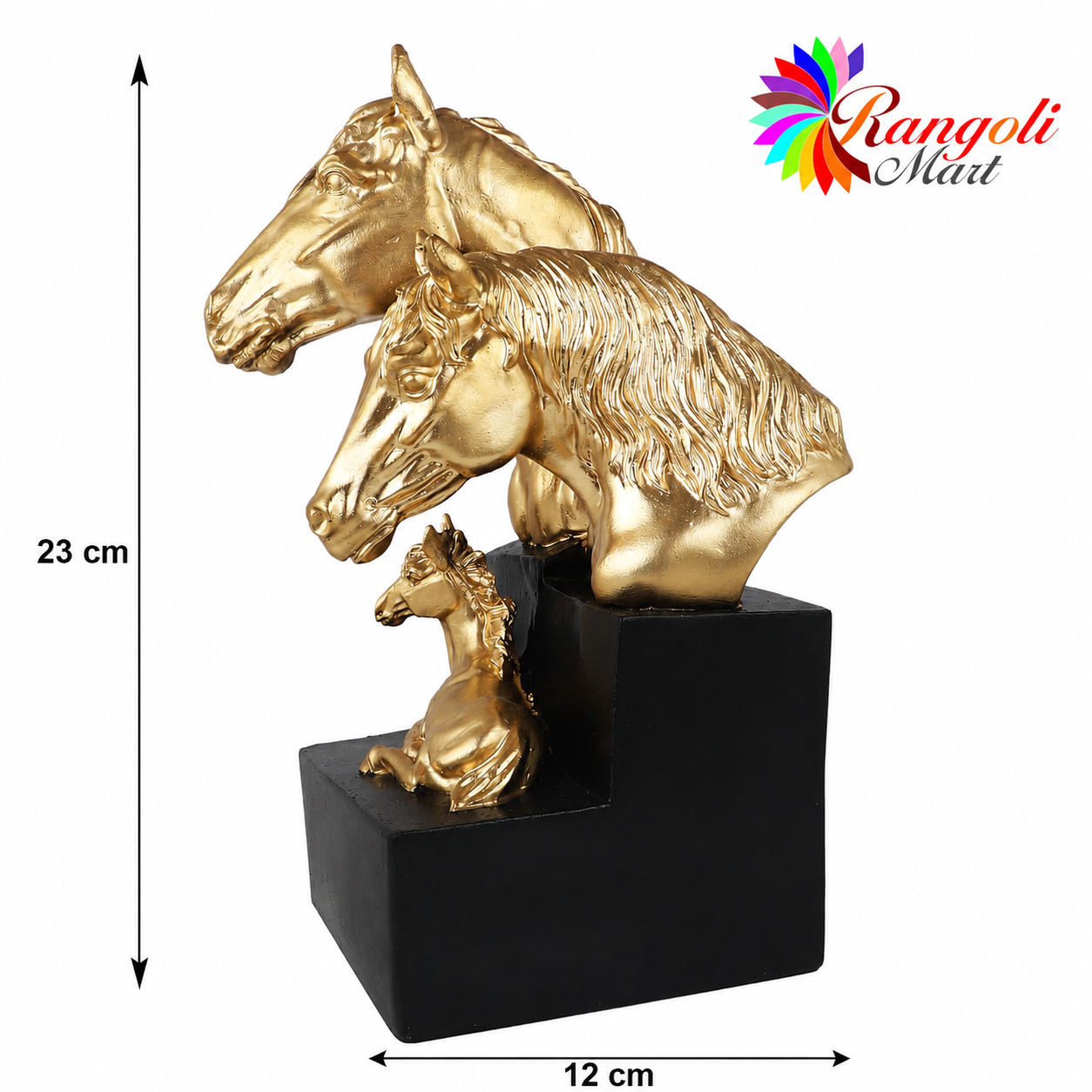 Golden Horse Family Sculpture