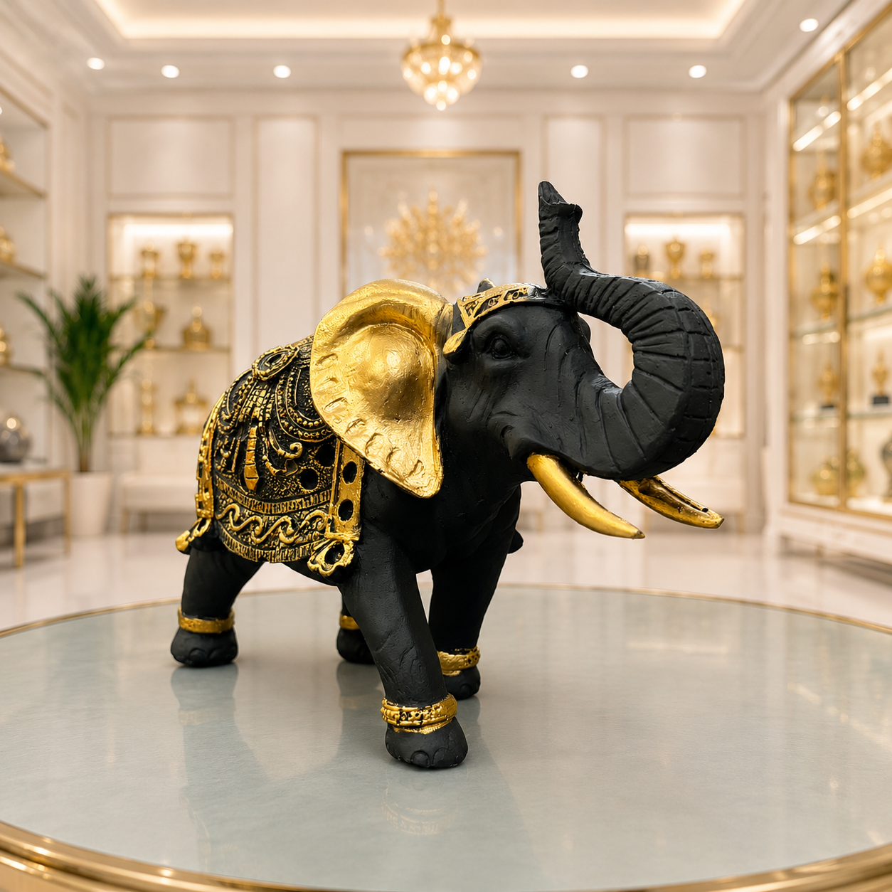 Premium Elephant Statue with Raised Trunk