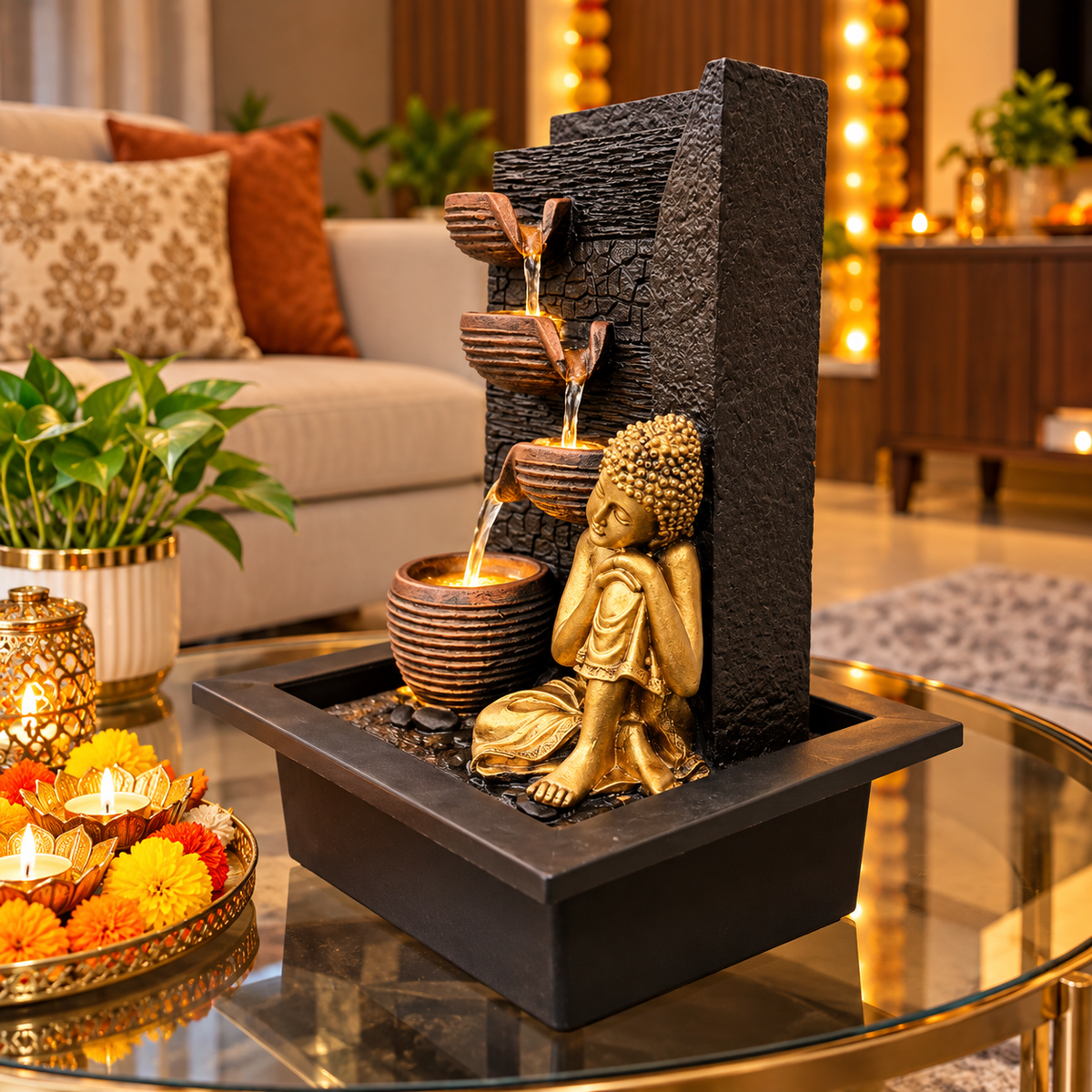 Serene Buddha Water Fountain