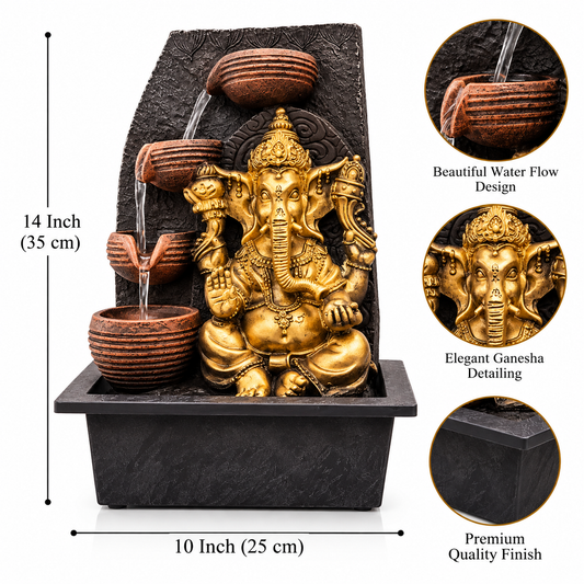 Divine Ganesha Cascading Fountain