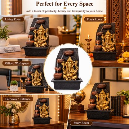 Divine Ganesha Cascading Fountain