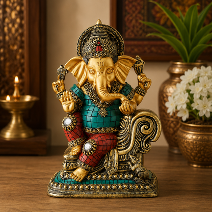 Ganesh Ji Sitting on Sofa Figurine