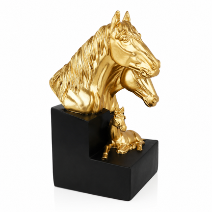 Golden Horse Family Sculpture