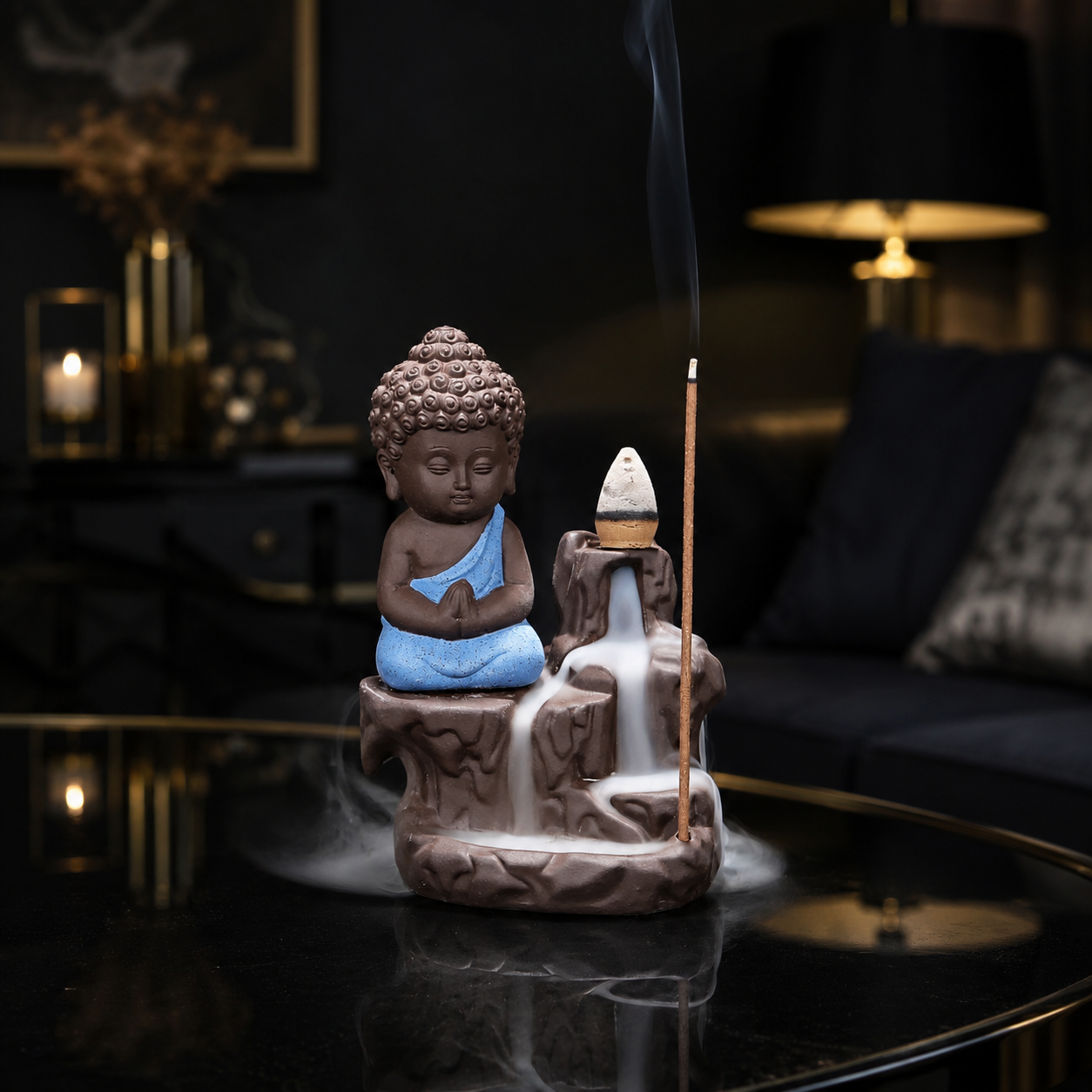Backflow Incense Buddha Figurine