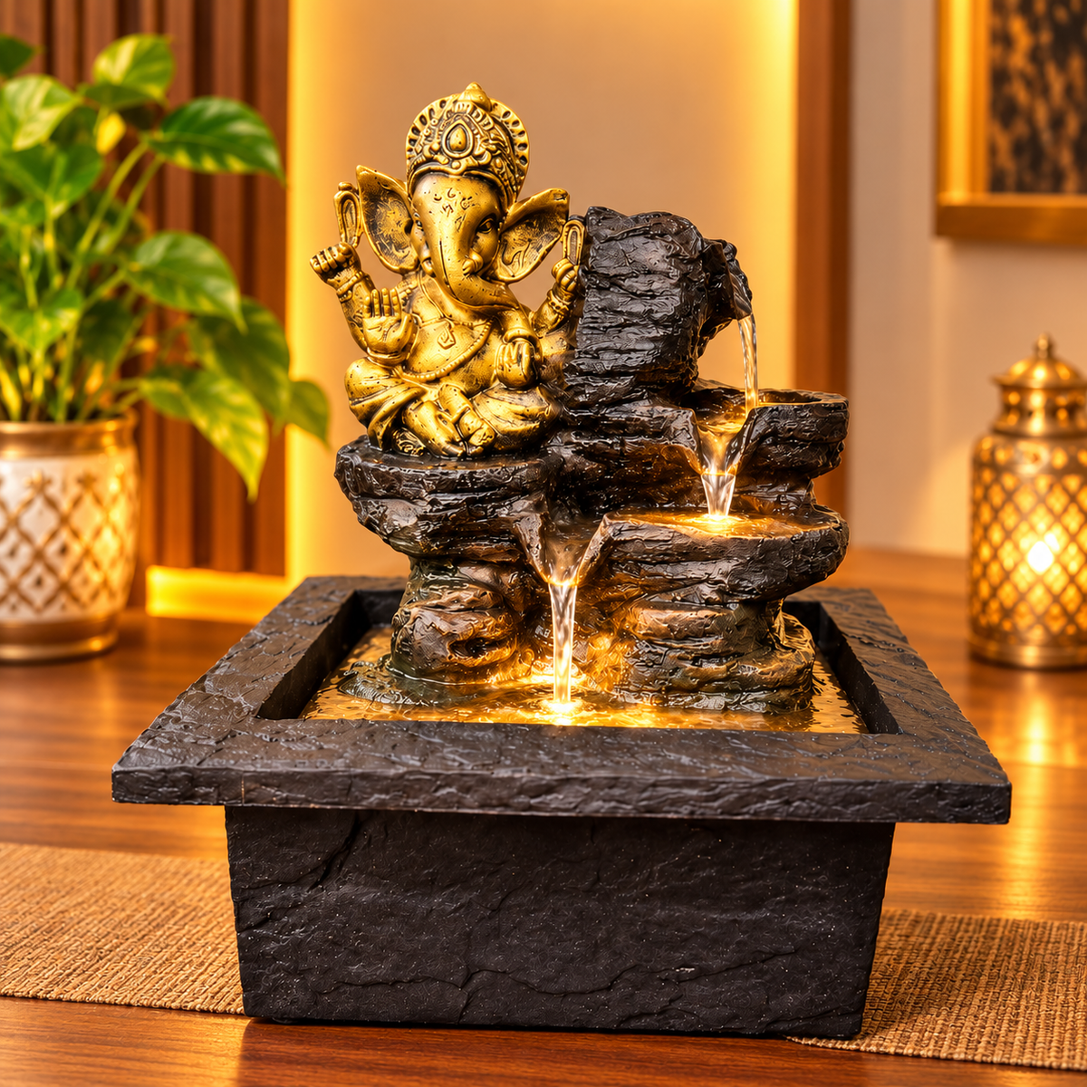 Lord Ganesha Rock Water Fountain